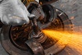 Welder working at the factory Royalty Free Stock Photo