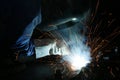 Welder working with metal Royalty Free Stock Photo