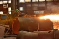 Welder working on a pipeline Royalty Free Stock Photo