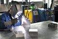 Welder works in a metal construction company