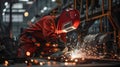 The welder in the workshop..AI generated image Royalty Free Stock Photo