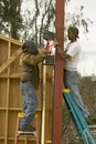 Welders welding steel