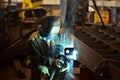 Welders work at the factory Royalty Free Stock Photo