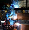 Welders work at the factory