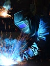 Welders work at the factory Royalty Free Stock Photo