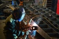 Welders work at the factory
