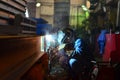 Welders work at the factory Royalty Free Stock Photo