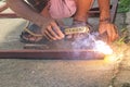 Welders working