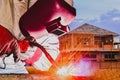 Welding construction site Royalty Free Stock Photo