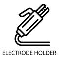 Welding electrode holder icon, outline style