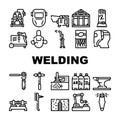 Welding Engineering Collection Icons Set Vector Royalty Free Stock Photo