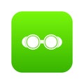 Welding glasses icon digital green