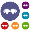 Welding glasses icons set Royalty Free Stock Photo