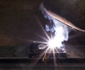 Welding on a hard drive Royalty Free Stock Photo