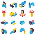 Welding icons set, isometric style Royalty Free Stock Photo