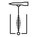 Welding line tool icon, outline style