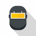 Welding mask icon, flat style