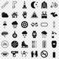 Welding mask icons set, simple style Royalty Free Stock Photo