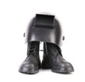 Welding mask and pair boots. Royalty Free Stock Photo