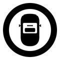 Welding mask Welder face shield Individual protection icon in circle round black color vector illustration flat style image