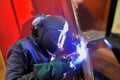 Welding with mig-mag method Royalty Free Stock Photo