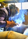 Welding with mig mag method Royalty Free Stock Photo