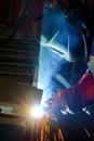 Welding with mig-mag method Royalty Free Stock Photo