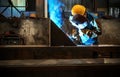 Welding with mig-mag method Royalty Free Stock Photo