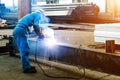 Welding with mig-mag method Royalty Free Stock Photo