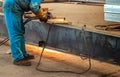 Welding with mig-mag method Royalty Free Stock Photo