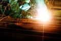 Welding with mig-mag method Royalty Free Stock Photo