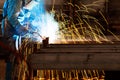 Welding with mig-mag method Royalty Free Stock Photo