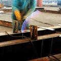 Welding with mig-mag method Royalty Free Stock Photo