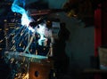 Welding process for metal Royalty Free Stock Photo