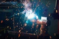 Welding process for metal Royalty Free Stock Photo