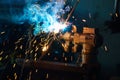 Welding process for metal Royalty Free Stock Photo