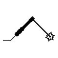 Welding process Spark from electrode with torch Work and tools concept icon black color vector illustration flat style image