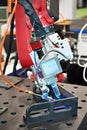 Welding robotic arm industry and metal part Royalty Free Stock Photo