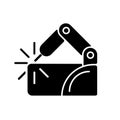 Welding robotics black glyph icon