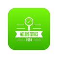 Welding service icon green vector