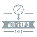 Welding service logo, simple gray style