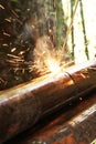 Welding sparks