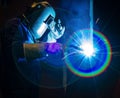 Welding steel structure Royalty Free Stock Photo