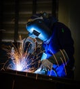 Welding steel structure Royalty Free Stock Photo