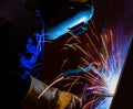 Welding steel structure Royalty Free Stock Photo