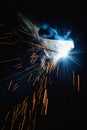 Welding steel structures and bright sparks