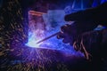 Welding steel structures and bright sparks