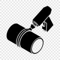 Welding torch cutting icon, simple black style