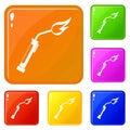Welding torch icons set vector color Royalty Free Stock Photo