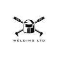 Welding torch logo design. Welder tool  design. Welding work logotype Royalty Free Stock Photo